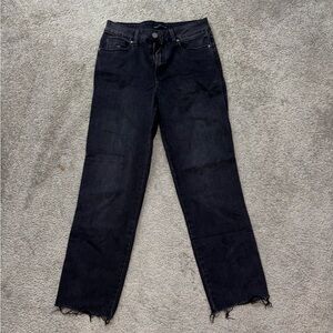 Black mid rise mom jeans